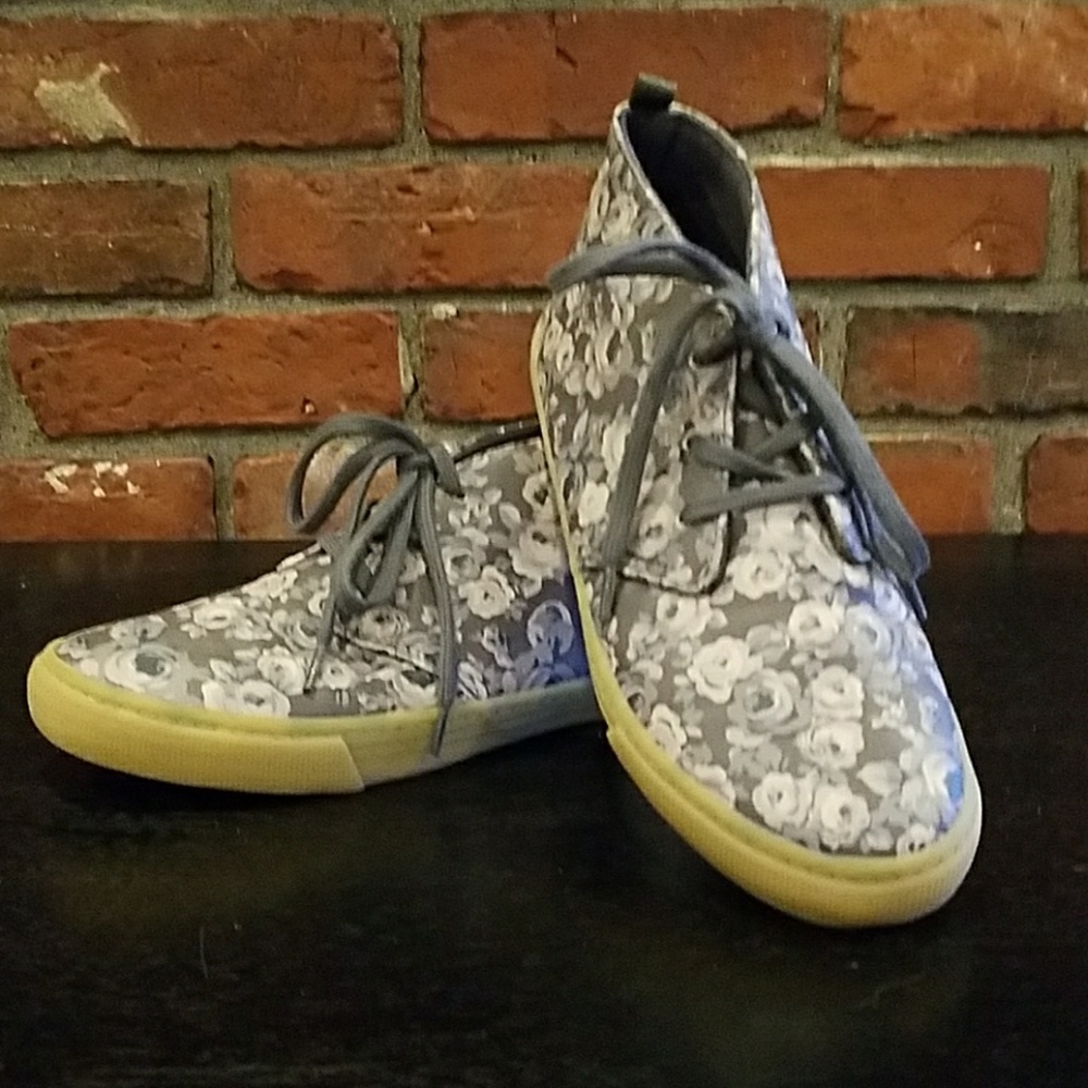 Grey Floral Sneakers